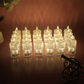 Set of 24 crystal design LED flameless decorative candles emitting warm flicker light