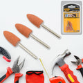 Three bullet-shaped rotary grinding stones with shanks for power tools.