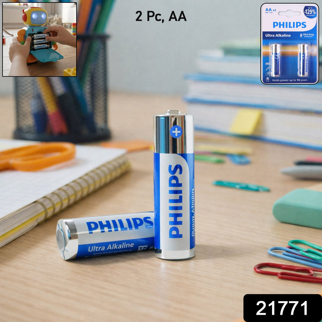 Two piece set of AA ultra alkaline batteries
