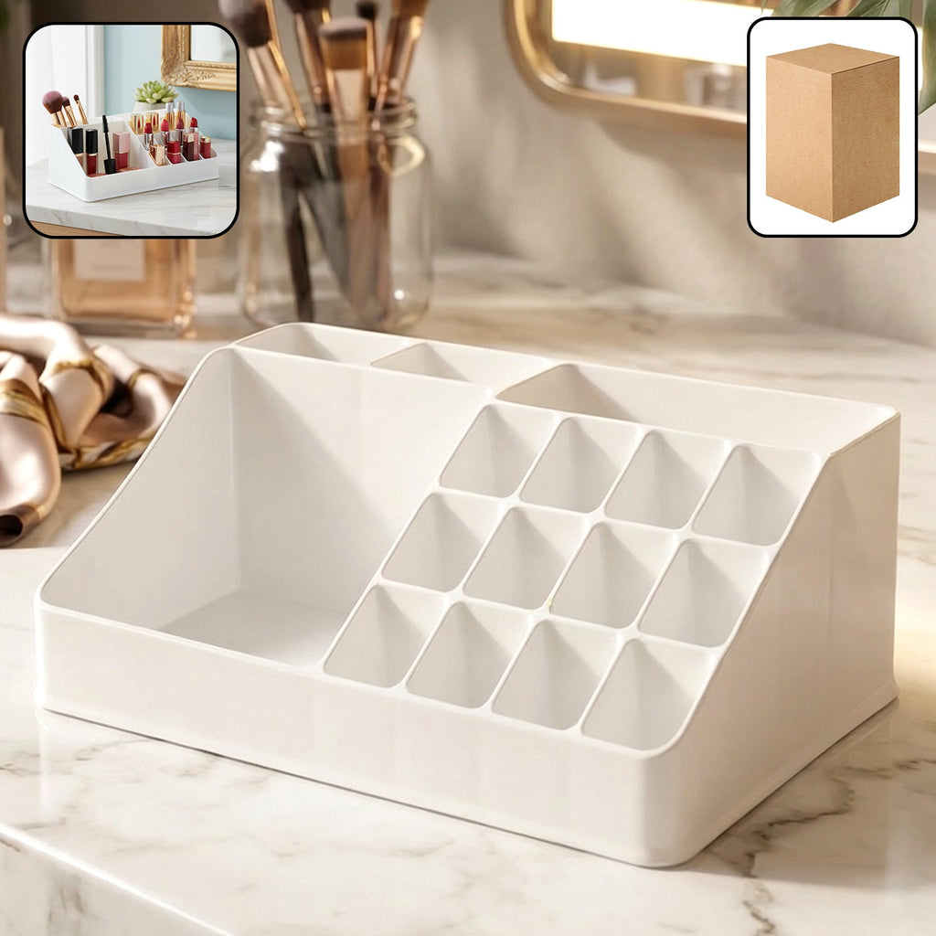 Compact makeup organizer box suitable for dressing tables