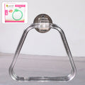 Clear ABS square towel ring holder from BathNova, ready for wall mounting.
