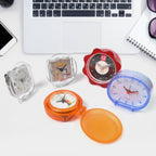 Compact table clock showcasing mix design for versatile room decor