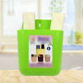 GlimmerHome 2-section wall holder neatly organizing a mobile phone and remote.
