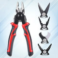 5-in-1 wire stripper pliers set with soft grip handles and alloy steel blades