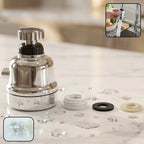 360 degree rotating kitchen faucet sprayer head showing flexible water flow