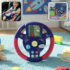 Front view of baby musical steering wheel toy with lights and sounds