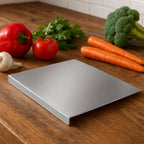 Stainless Steel Anti-Bacterial Chopping Board with bent edge for stable cutting