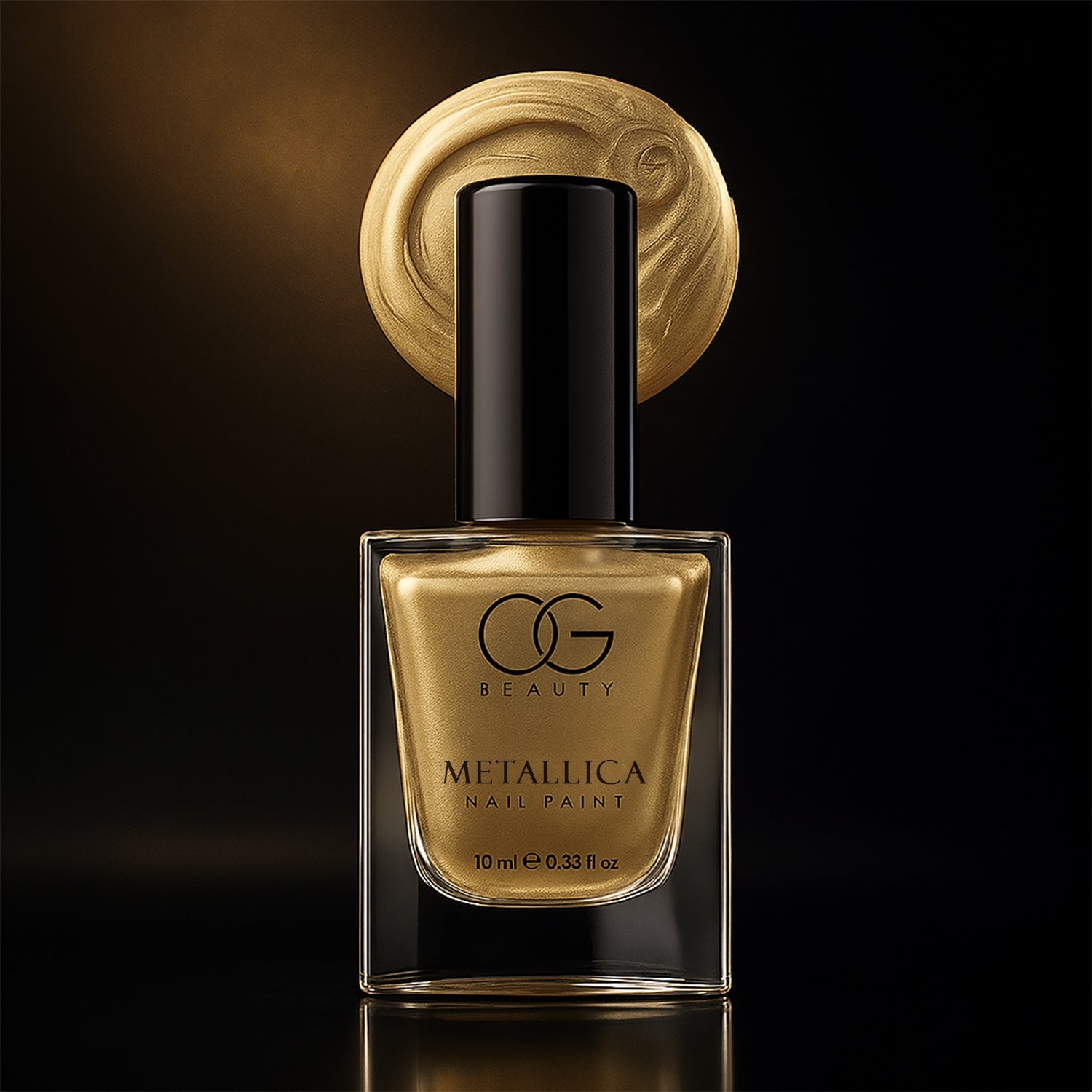 Canvas Gold Metallic Nail Polish bottle showing shimmering gold color and high-shine finish