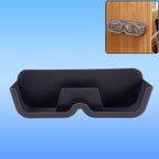 Wall mounted sunglasses holder displaying multiple pairs of eyewear securely
