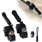 Overhead shot of the detachable zipper slider, showcasing its compact and portable design.