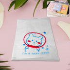 Front view of a clear reusable zip pouch, ideal for stationery.
