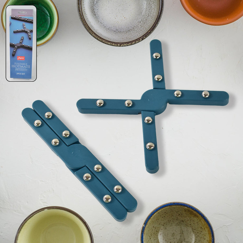Foldable hot mate set heat-resistant plastic pan stand protecting kitchen surface