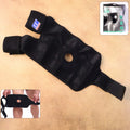 Adjustable elastic knee support brace with open patella hole for knee stability