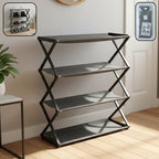 Foldable 4 layer shoe rack for efficient storage