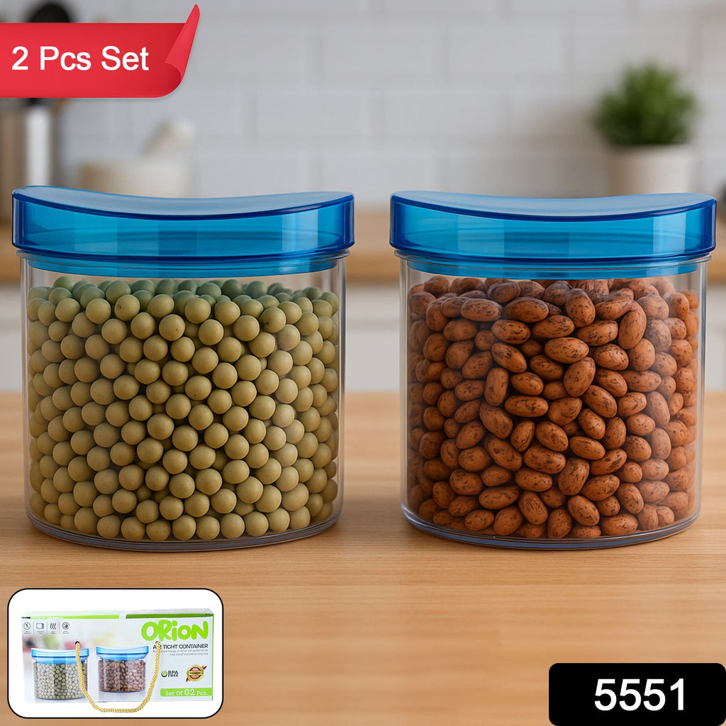 Close-up of the stackable airtight kitchen jar set, highlighting its transparent design.