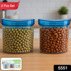 Close-up of the stackable airtight kitchen jar set, highlighting its transparent design.