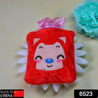 Cute pink cat hot water bag, perfect for neck and shoulder pain relief.