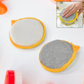 Double-sided dishwashing sponge brush with nylon fiber and sponge sides