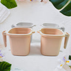 Single 1000ml plastic bath mug with a square shape and sturdy handle.