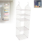 Front view of the 5-layer folding clothes hanger, designed for easy wardrobe organization.