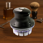 Side view of electric hair clipper with rotary steel blades