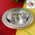 Close-up of the small round Kumkum Thali Holder with multiple compartments.