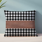 Elegant leather and cotton pillow cover set, 19x12 inch, enhancing modern home decor.