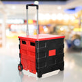 ClassiCarry foldable shopping trolley cart displayed with its wheels and handle extended.
