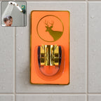 Self-adhesive adjustable shower head holder mounted firmly on bathroom wall