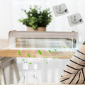 Portable air conditioning cooling fan showing compact design with adhesive hooks
