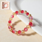 Elegant beaded stretch bracelet showing smooth round beads on elastic fit
