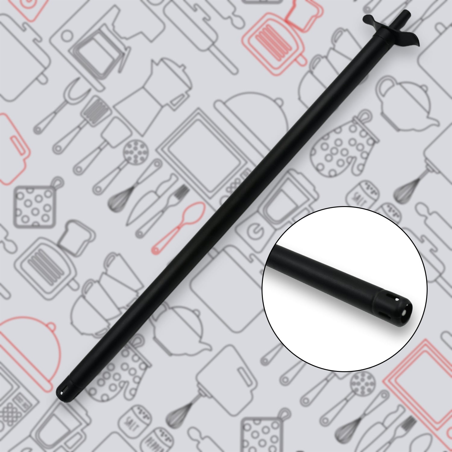 Angled view of the durable 46cm stainless steel gas lighter.