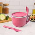 700 ML multipurpose noodle bowl with handle, lid, and fork by Apex