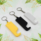 Set of 2 in 1 plastic keychain mobile phone stand in multicolor