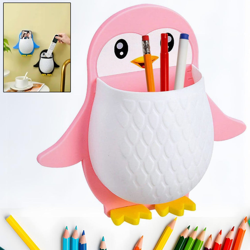VoltDesk Penguin storage box mounted on wall, showcasing its compact design