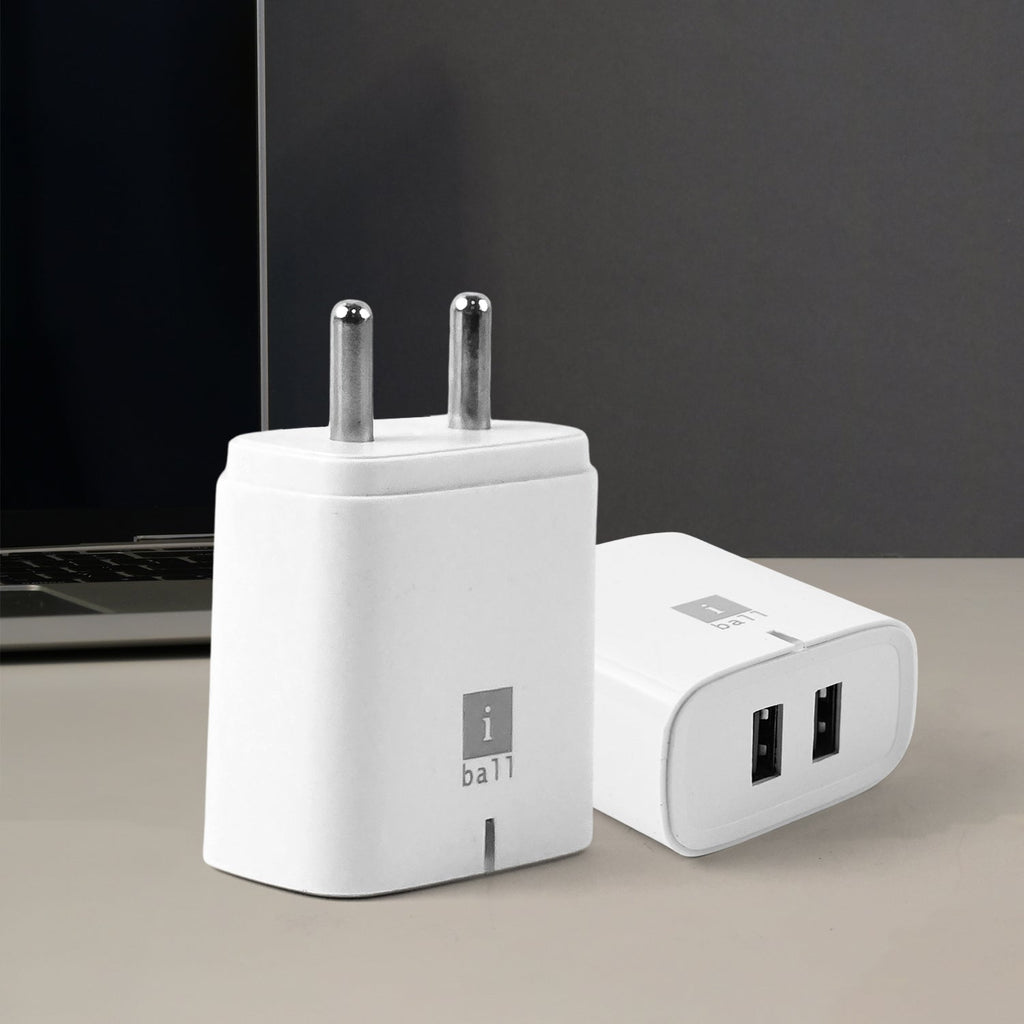 iBall dual USB wall charger with fast charging ports