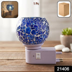 Decorative mosaic glass bedside night lamp with soft light