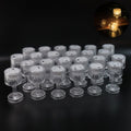Set of 24 LED crystal-effect table lamps with ribbed design and pedestal bases for decorative lighting