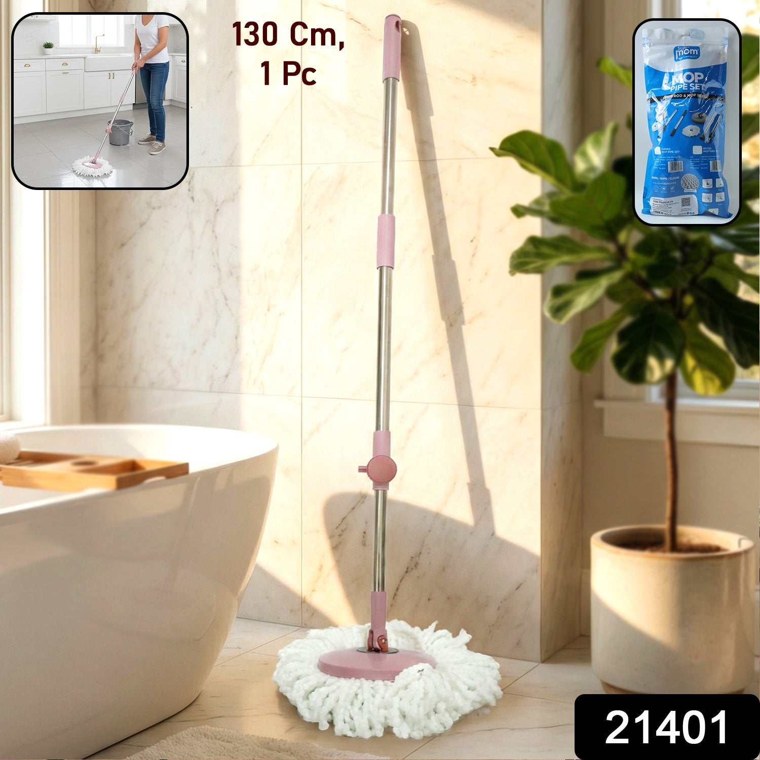 Replacement spin mop handle pipe set for turbo spin mop system
