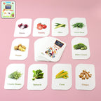 Gift box of 32-piece vegetable flash cards for early childhood education and fun learning