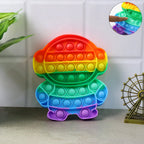 Silicone pop it fidget toy displaying full astronaut shape and bubble layout
