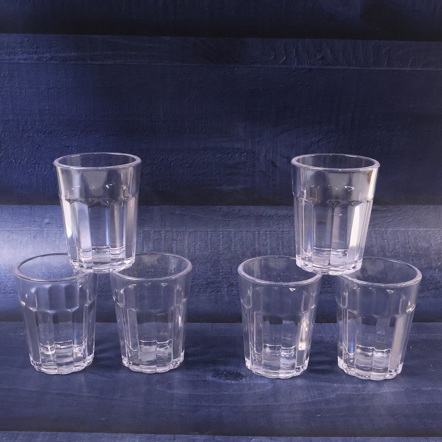 Reusable plastic tea cups styled like Indian street chai glasses