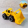 Funwoods friction-powered front loader bulldozer toy on white background