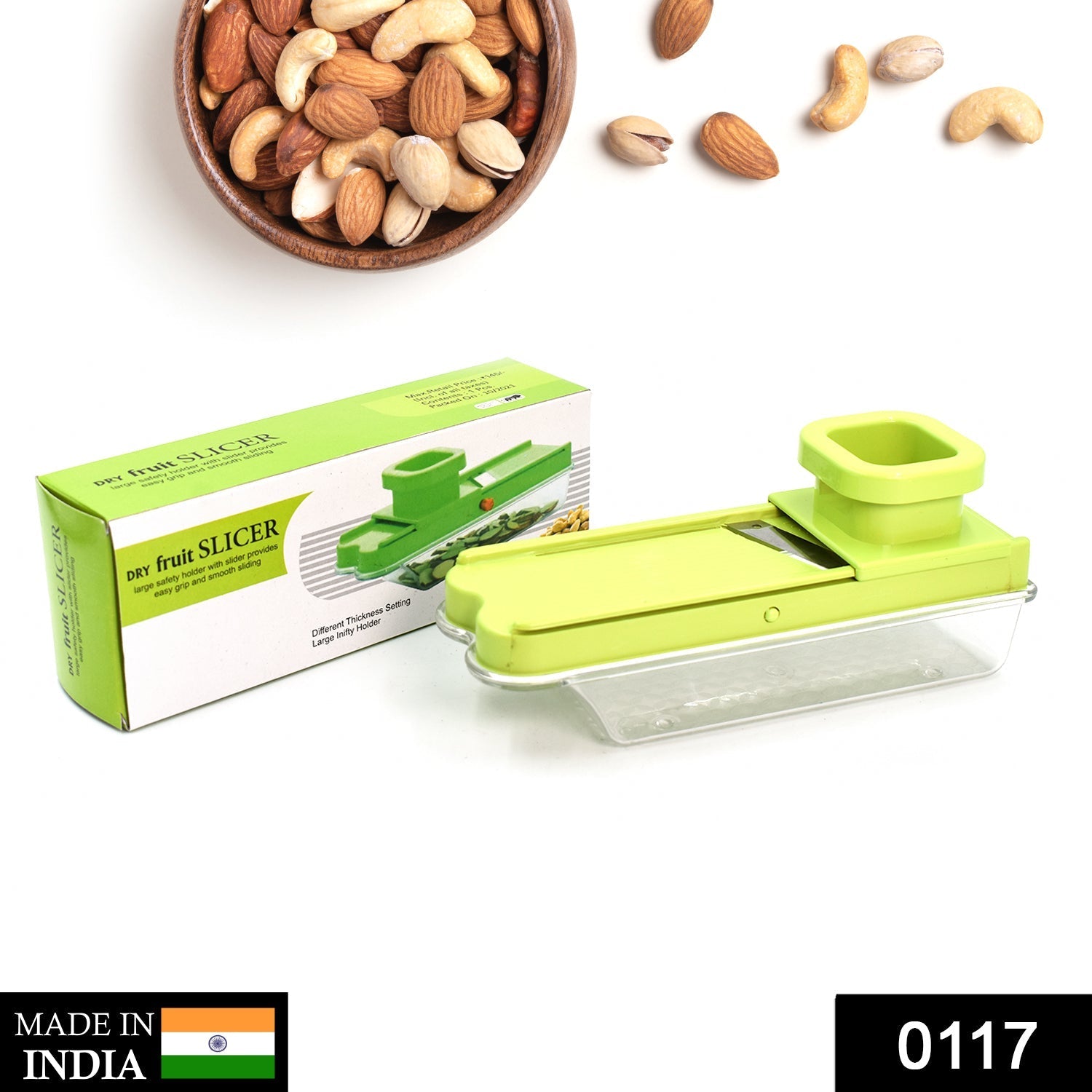 Ergonomic design of the Quickslice vegetable and dry fruit cutter.