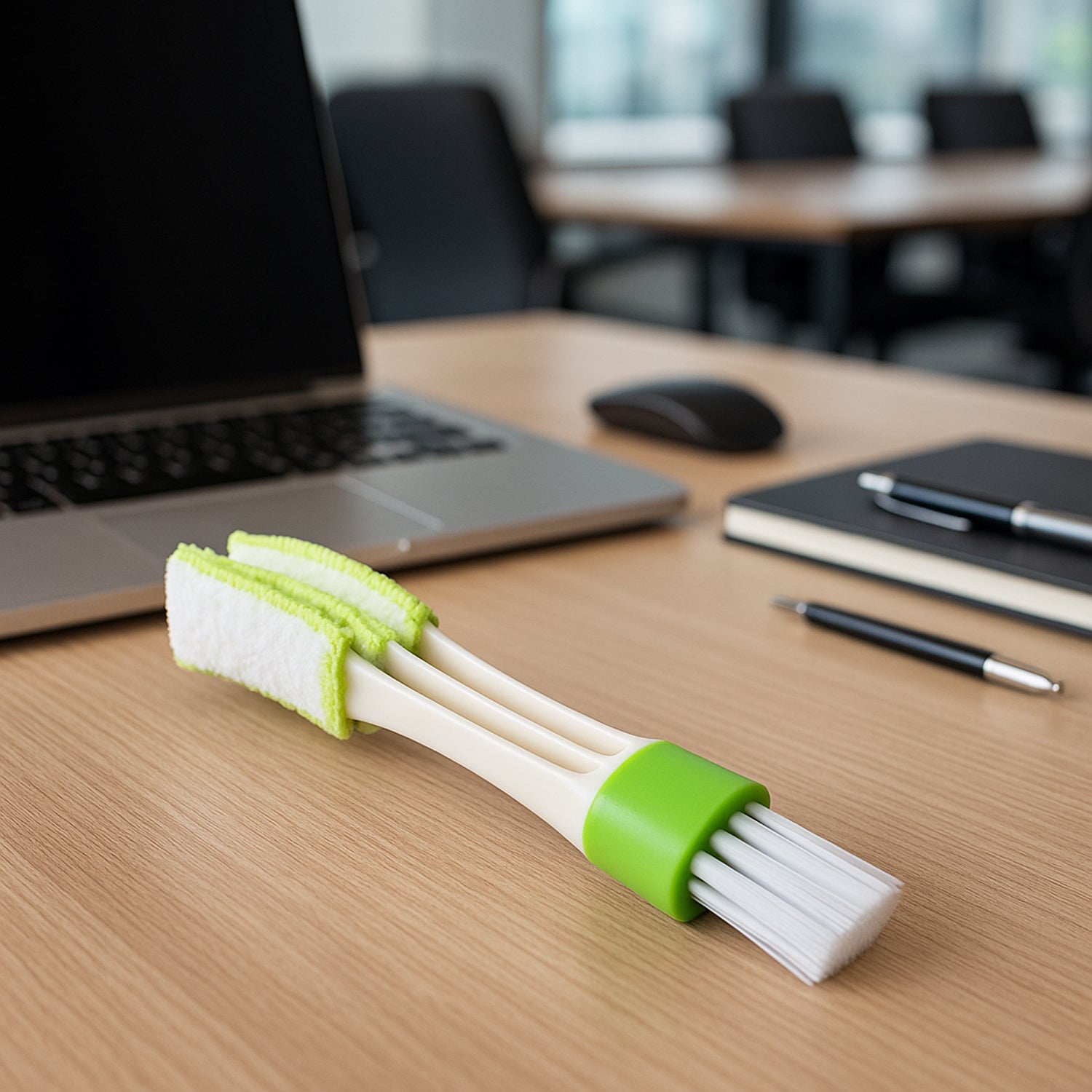 Device and vent cleaning brush kit for precise dust removal