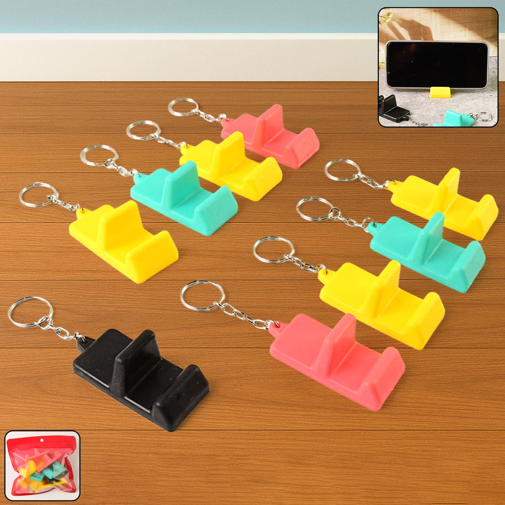 Lightweight plastic mobile phone holder and keychain combo