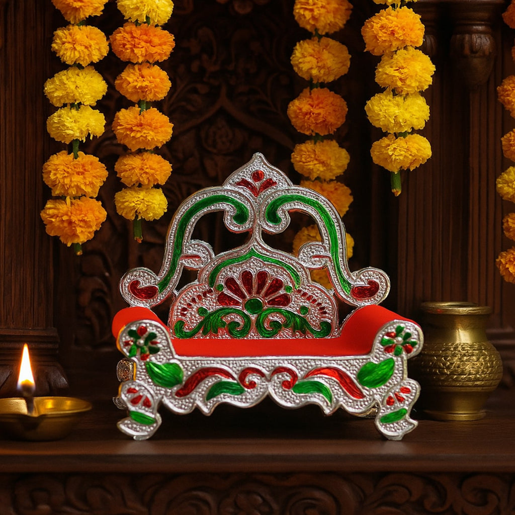 Small Decorative Singhasan with velvet seat for Laddu Gopal idol