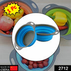 Compact foldable silicone strainer for easy storage.