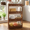 Plastic 4-layer storage rack with wheels for household organization