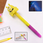 3-in-1 multifunctional ball pen with marker and LED light on white background